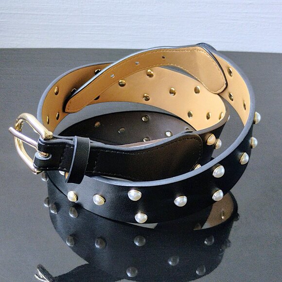 Kate Spade New York Women Super Stylish Faux Pearl Leather Belt in Black Beauty main image 11